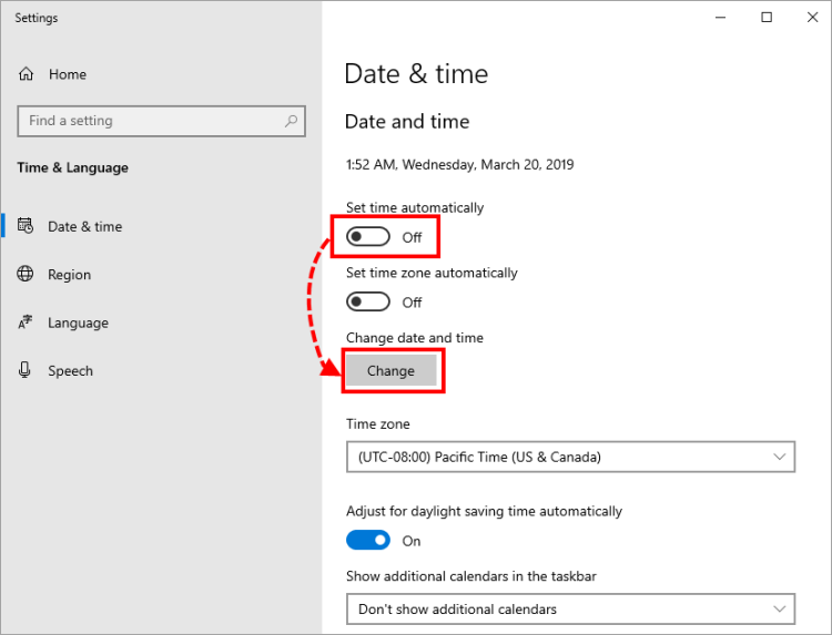 Как исправить время, дату и часовой пояс в windows