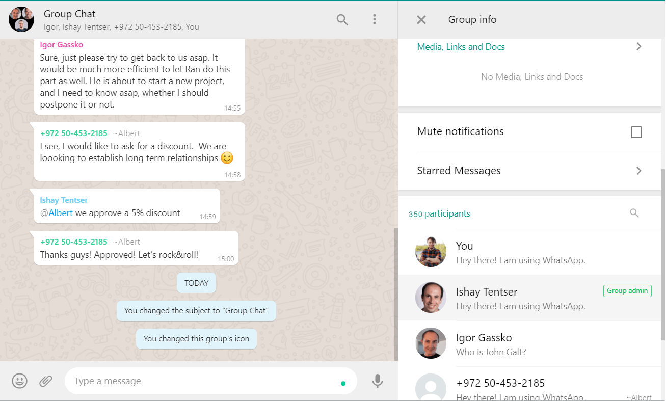 Синхронизация групповых чатов whatsapp в pipedrive
